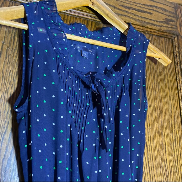 Gap navy blue polka dots knee length dress - Picture 2 of 4
